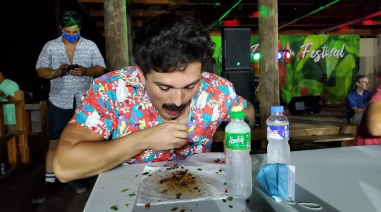 Hot pepper eating contest at Tinian Pika Fest